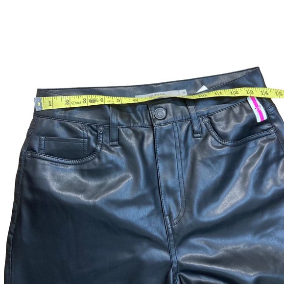 Hudson Women’s 28 Remi Pants Black High Rise Straight Leg Faux Leather NWOT Flaw - Picture 4 of 9
